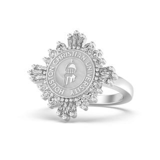 310 Glory Houston Christian University Graduation Class Fan Ring | HCU featuring brilliant-cut stones and distinctive design.