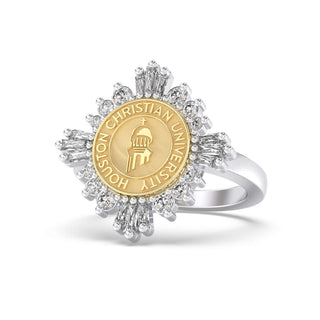 310 Glory Houston Christian University Graduation Class Fan Ring | HCU featuring brilliant-cut stones and distinctive design.