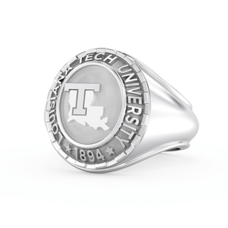 Men's Louisiana Tech University Classic Mens Graduation Class Ring | LTU | Silver | White Gold