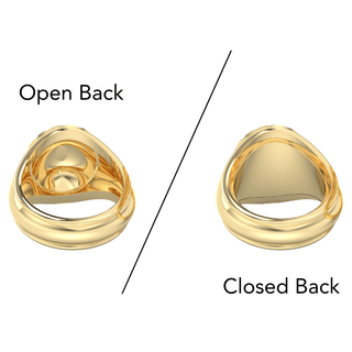 Men's Custom Class Ring | Open Back and Closed Back Design Comparison