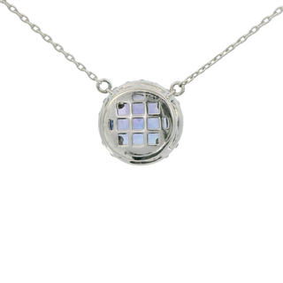 Round Cut Tanzanite & Diamond Necklace | White Gold