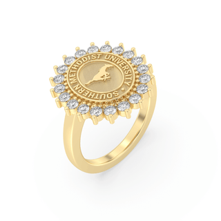 123 Tradition Southern Methodist University Ring | SMU with gold and diamond detail