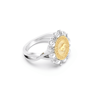 175 Unity Southern Methodist University Ring | SMU featuring the SMU seal and beaded halo design.