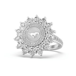 177 Success Southern Methodist University Ring | SMU featuring a stunning floral design and the official SMU seal.