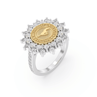 177 Success Southern Methodist University Ring | SMU featuring a gold and silver design with the official SMU seal.