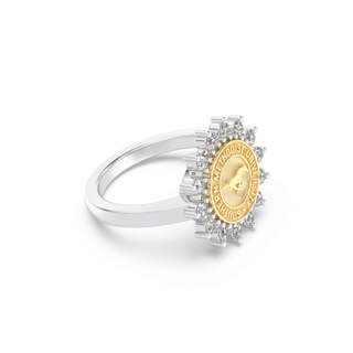 193 Cherish Southern Methodist University Ring | SMU showcasing the official SMU seal surrounded by sparkling stones.