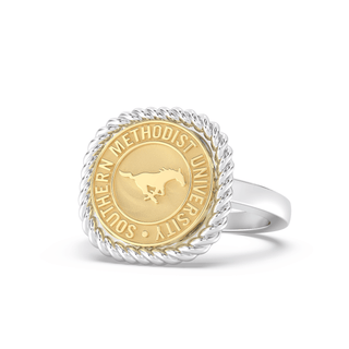 222 Classic Southern Methodist University Ring | SMU showcasing the official SMU seal with a rope halo design.