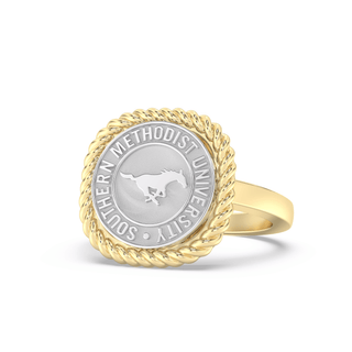 222 Classic Southern Methodist University Ring | SMU featuring the official SMU seal on a cushion-shaped rope halo.