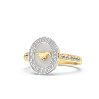 228 Vida Southern Methodist University Ring | SMU with gold and silver design showcasing the SMU seal.