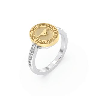 228 Vida Southern Methodist University Ring | SMU featuring gold and silver design with SMU seal.