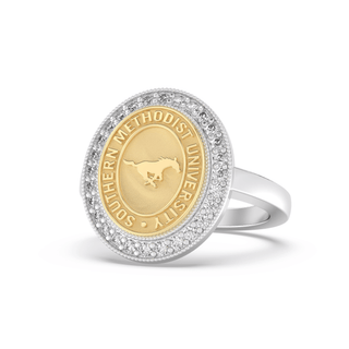 234 Pursuit Southern Methodist University Ring | SMU showcasing elegant design and brilliant-cut stones.