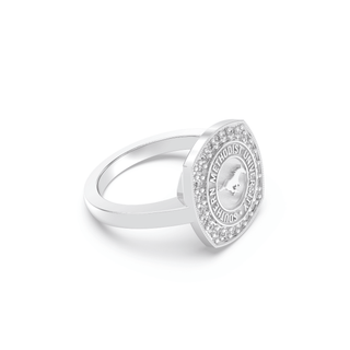 237 Luna Southern Methodist University Ring | SMU - modern class ring with squared halo design