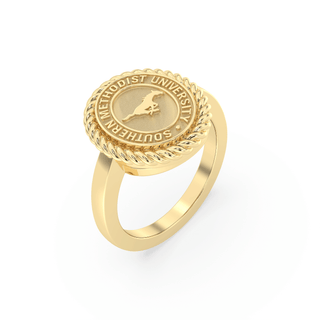 252 Journey Southern Methodist University Ring | SMU, elegant gold SMU ring featuring the official seal.