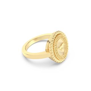 252 Journey Southern Methodist University Ring | SMU showcasing the SMU seal in a gold band design.