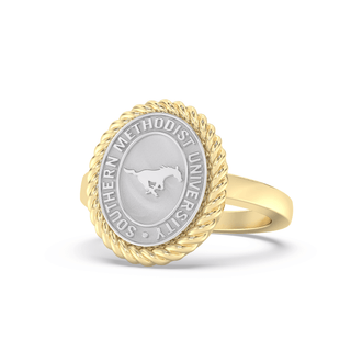 252 Journey Southern Methodist University Ring | SMU featuring the official SMU seal in a gold and silver design.
