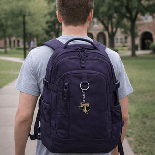 tarleton state university state of texas key chain gold t and black texas on backpack