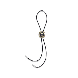 tarleton state university round yellow gold bolo tie with black texas and gold tarleton t with purple stones whole photo