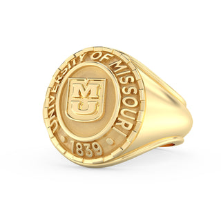 Men's Mizzou Class Ring | Gold University of Missouri ring on a white background