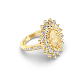 UTRGV Class Ring | San Jose Jewelers Custom College Rings | 177 Success Ring In Yellow Gold With Diamonds | University Of Texas Rio Grande Valley UTRGV Seal In Yellow Gold