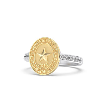 UTRGV Class Ring | San Jose Jewelers Custom College Rings | 228 Vida Ring In  With Diamonds | University Of Texas Rio Grande Valley UTRGV Star Seal 