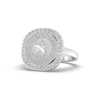UTRGV Class Ring w white gold seal | San Jose Jewelers custom graduation rings | University of Texas Rio Grande Valley