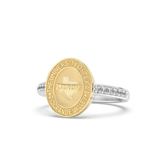 UTRGV Class Ring | San Jose Jewelers Custom College Rings | 228 Vida Ring In  With Diamonds | University Of Texas Rio Grande Valley UTRGV Seal 