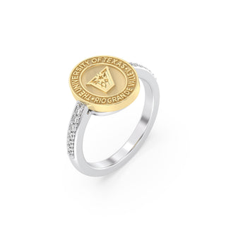 UTRGV Class Ring | San Jose Jewelers Custom College Rings | 228 Vida Ring In  With Diamonds | University Of Texas Rio Grande Valley UTRGV Seal 