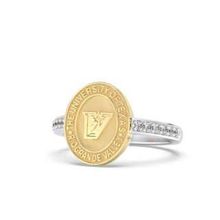 UTRGV Class Ring | San Jose Jewelers Custom College Rings | 228 Vida Ring In  With Diamonds | University Of Texas Rio Grande Valley UTRGV Vaquero V Seal 