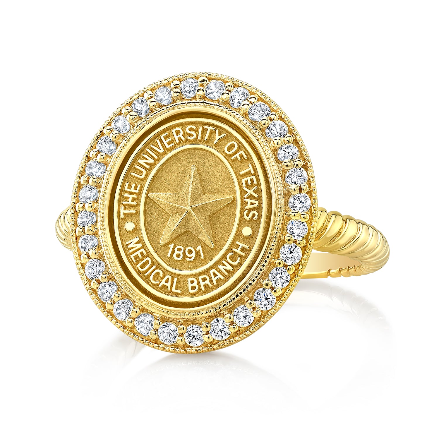 the Pursuit 234 university collection ring by San Jose Jewelers in 12x10 mm.