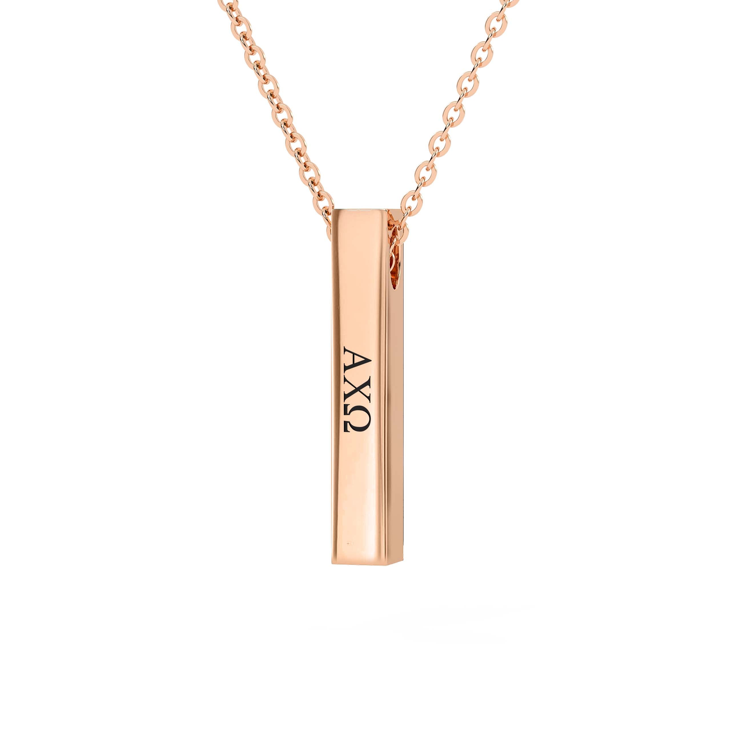 Amazon.com: Custom Engraved Sterling Silver Vertical Name Bar Necklace for  Women (16