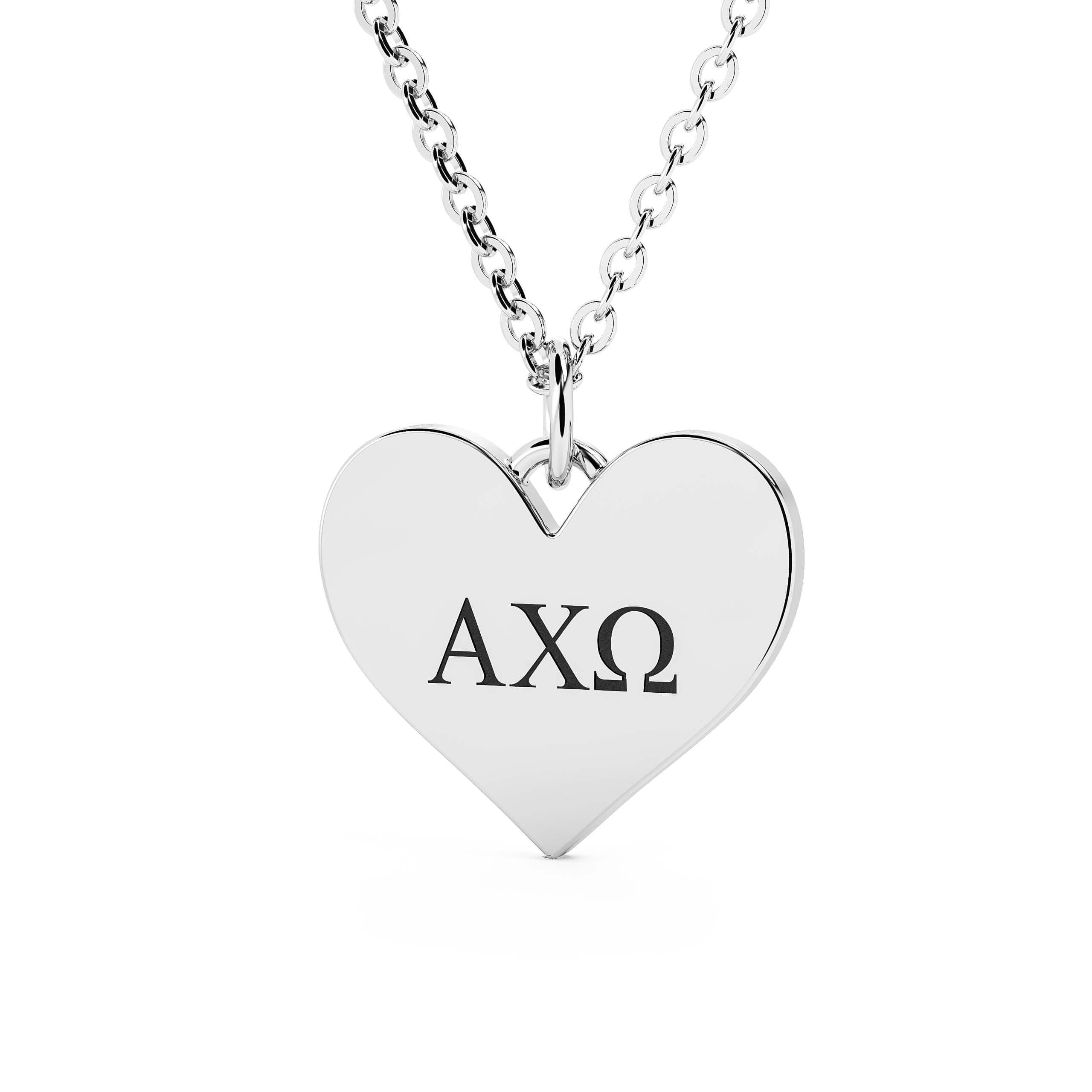 Baylor Alpha Chi Omega Necklace Heart Shape San Jose Jewelers