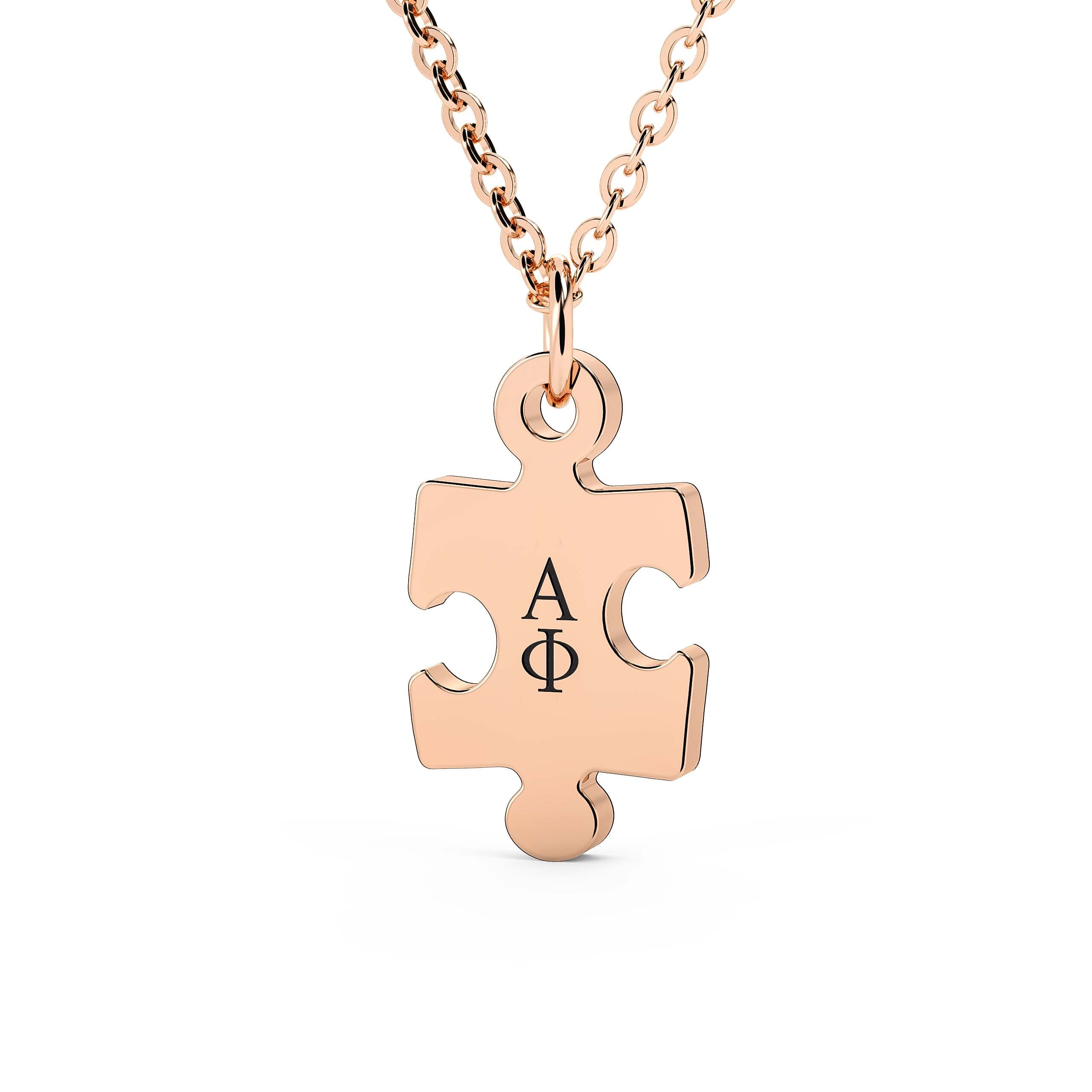 Rose gold puzzle piece best sale necklace