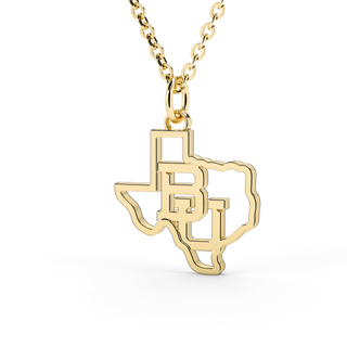 Baylor Jewelry | Texas BU Necklace | BU Texas Baylor Necklace | Baylor University Necklace | BU Necklace | Baylor Bears | University Jewelry | College Necklace | Texas Pendant | Texas Charm | Texas Shaped Necklaces | Gold Texas Pendant Necklace | Silver Texas Necklace | Rose Gold Texas Necklace