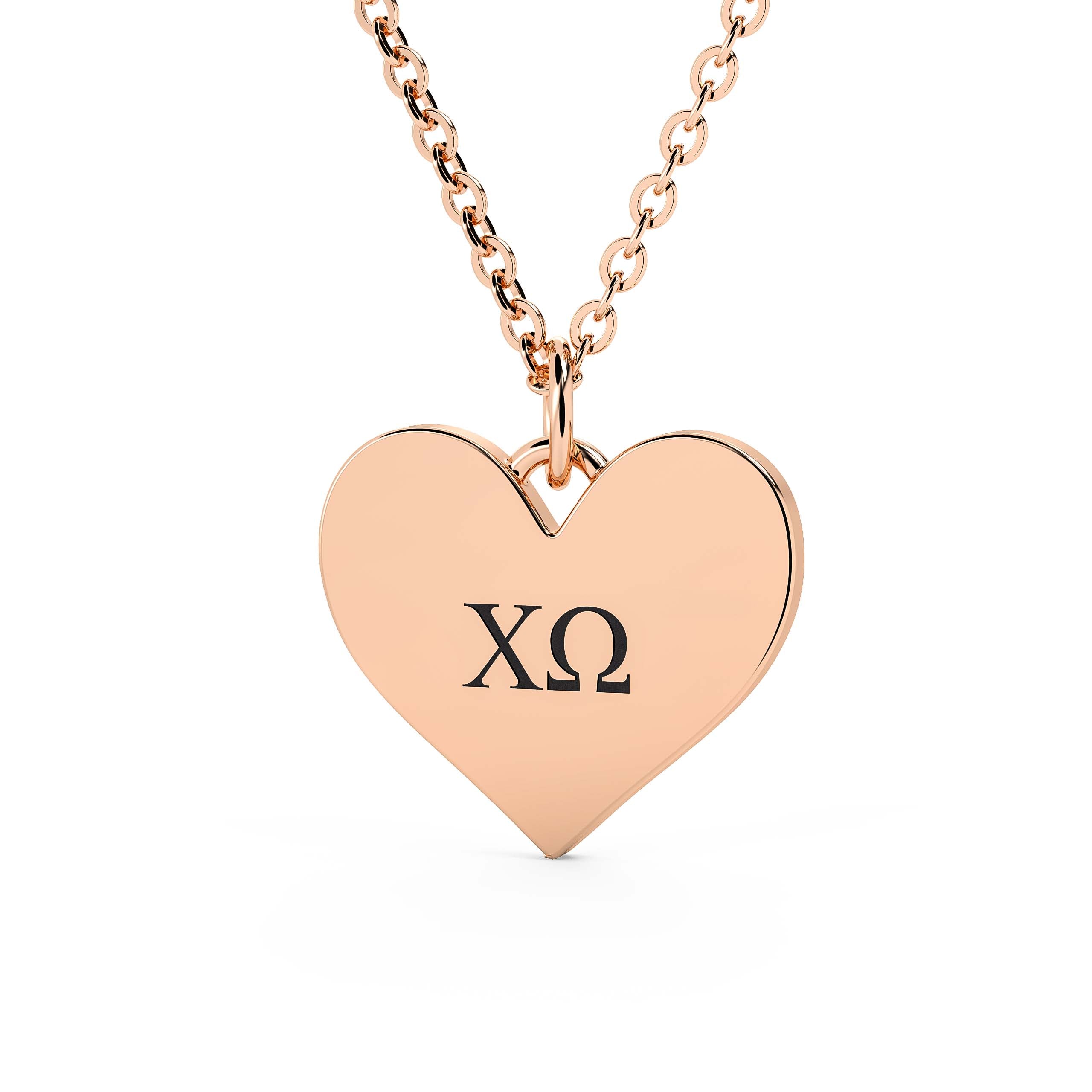 14K Plated Silver Alpha Chi Omega Small Enamel Greek Letters Necklace -  Black Bow Jewelry Company