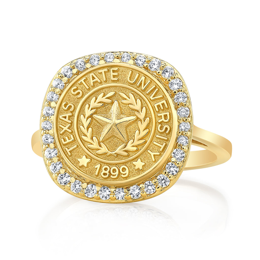 The Milestone 249 university seal ring by San Jose Jewelers. 