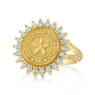 The Tradition 123 University Ring in all 14K yellow gold.